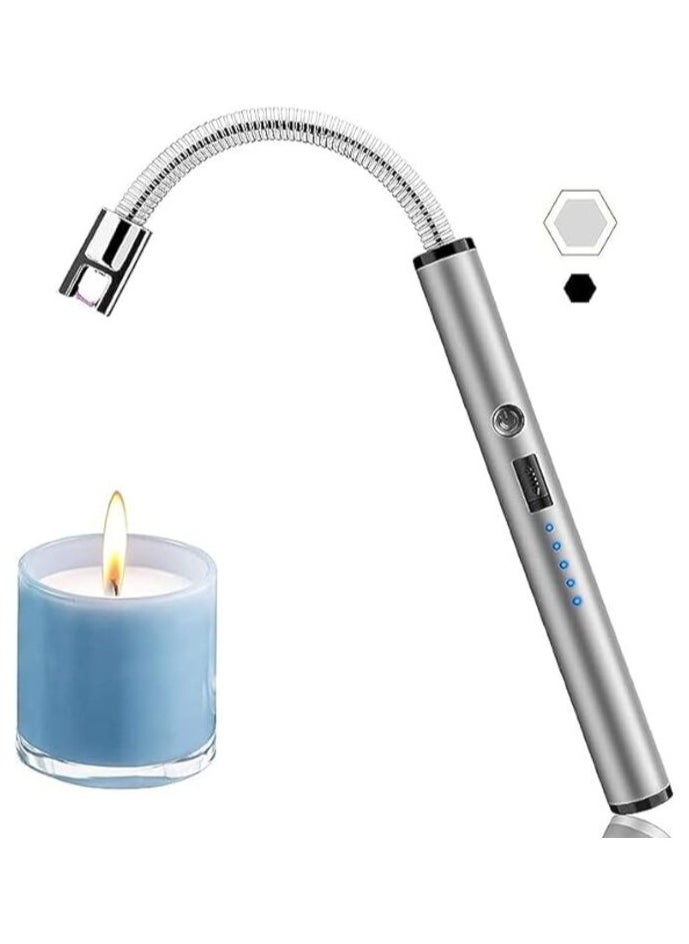 MIRFA 360 Degrees Rechargeable Candle Lighter - Silver  - Image 1