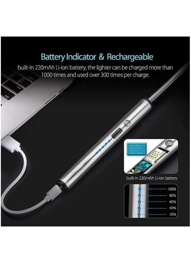 MIRFA 360 Degrees Rechargeable Candle Lighter - Silver  - Image 3