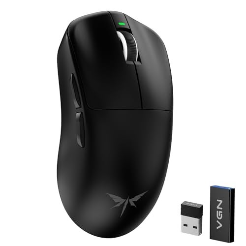 VGN Dragonfly F1 MOBA Wireless Gaming Mouse, 55g Ultralight, PAW3395 26K DPI Optical Sensor, Optimized Tactile Click Feel, Anti-Slip Silver Coating Grip, 4000Hz Polling Supported, Esports Mouse, Black - Image 1