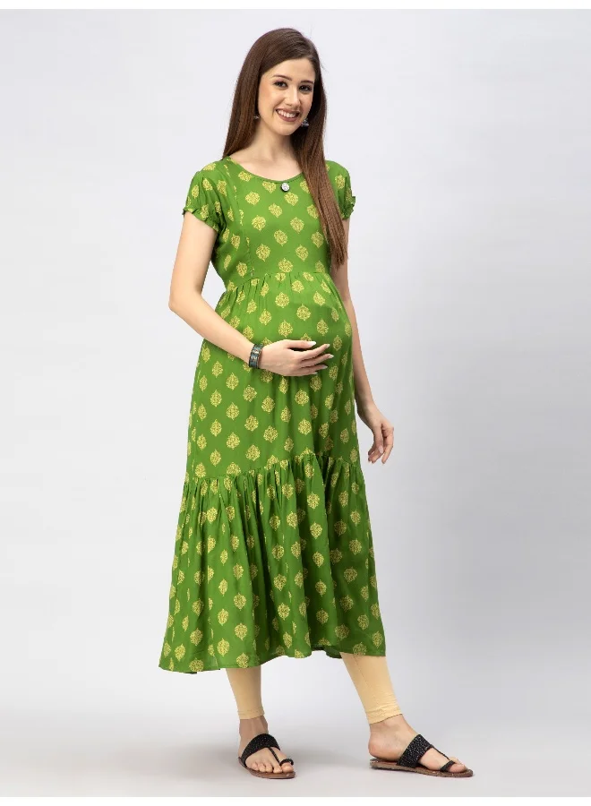 CEE 18 Women's Cotton A-line Maternity Feeding Kurti with Zippers