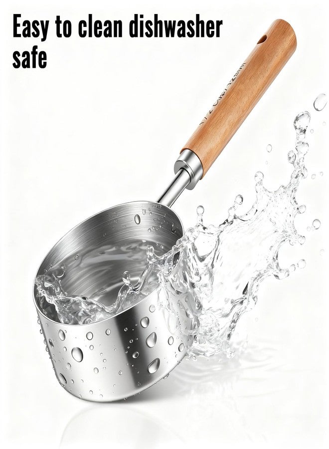 Exircy 1/2 Cup Dog Food Scoop Measuring Cup with Wooden Handle, 125 Ml 304 Stainless Steel Pet Food Scoop Measuring Cups Cat Foods Measurings Cups - Image 4