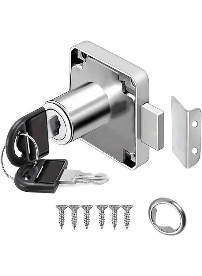 4pcs Silvery Cylindrical Cabinet Drawer Locks with 8 Keys for Home Office Security - Image 5