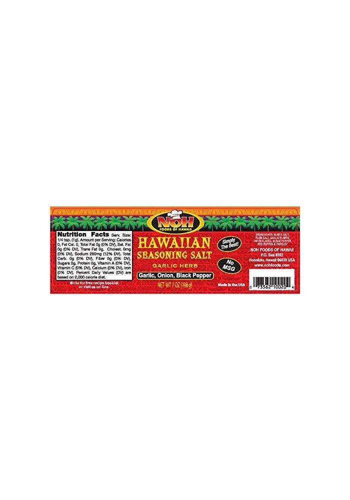NOH Foods of Hawaii Hawaiian Seasoning Salt (Garlic Herb (Garlic, Onion, Black Pepper), 7 Ounce) - Image 2