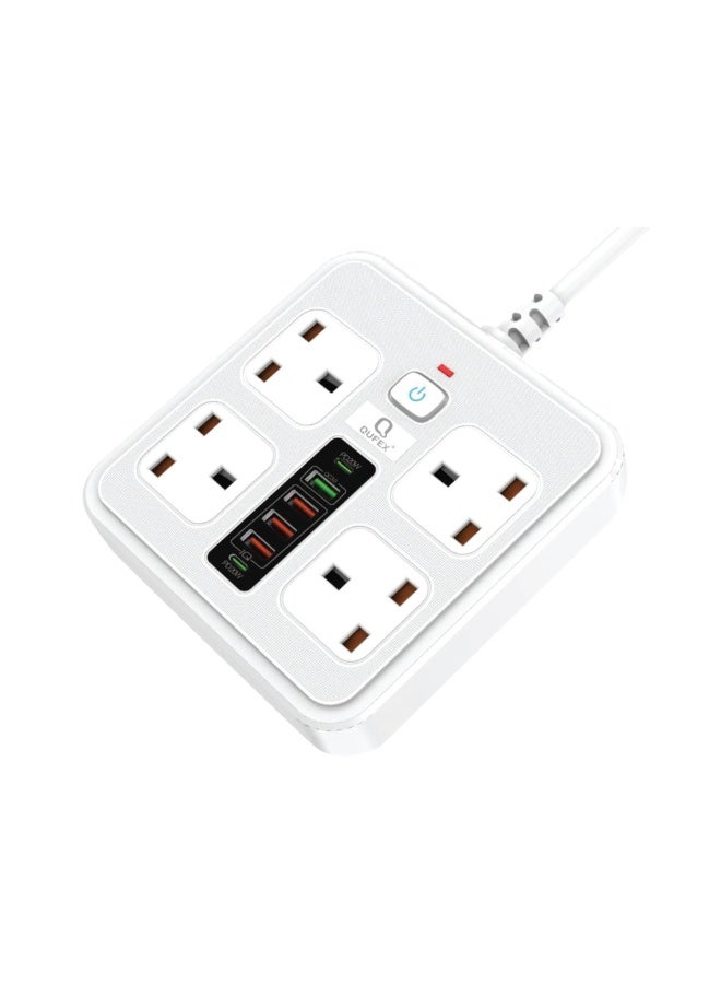 كيفكس وصلة كهربائية QUFEX متعددة المنافذ مع مقابس طاقة متعددة ومنافذ USB للاستخدام المنزلي والمكتبي - Image 1