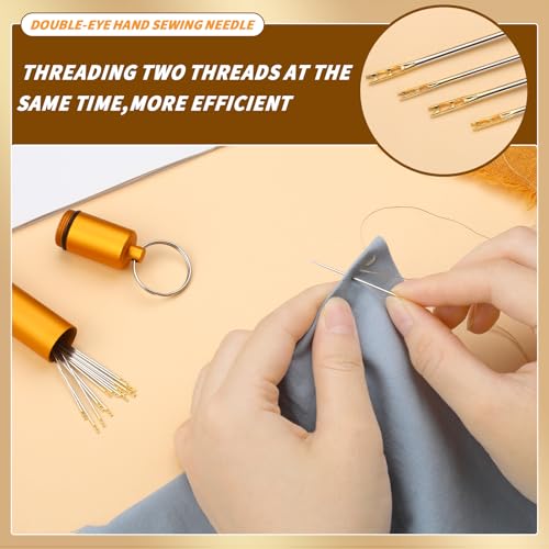 GarfxG 15 Pieces Self Threading Needles Easy Threading Steel Needles for Hand Sewing Needles with A Metal Tube for Storing Stainless Steel Handmade Sewing Embroidery Needle Accessories - Image 4
