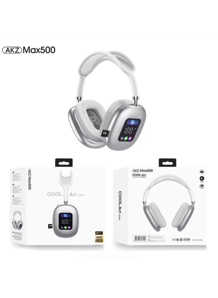 AKZ Max500 Wireless Bluetooth Headphones with Hi-Fi Sound LED Display and Volume Control Key - Image 2