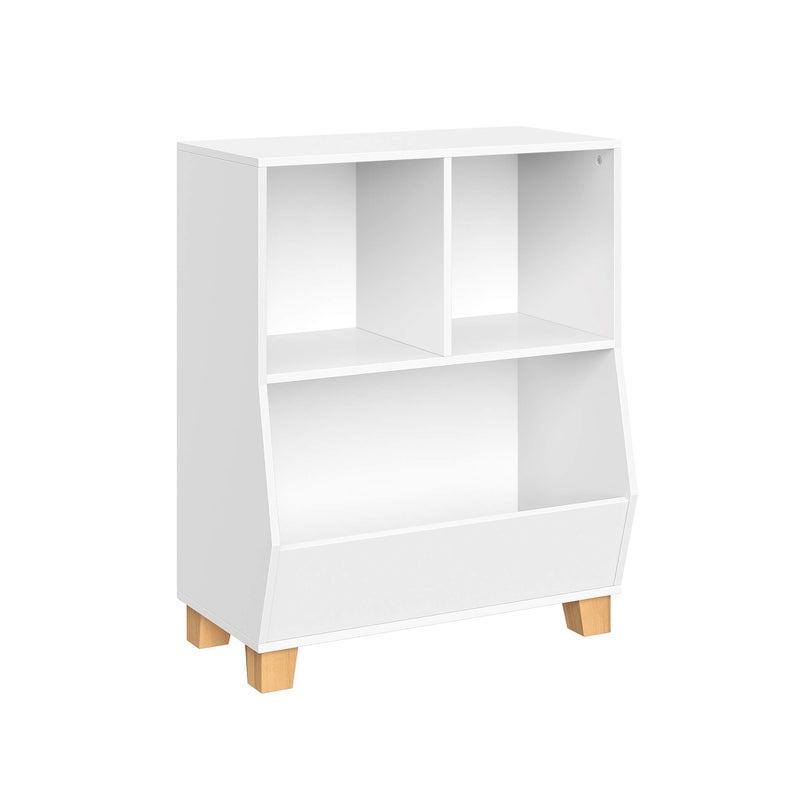 RiverRidge RiverRidge Kids Bookshelf Toy Storage Organizer with 2 Cubbies  Spacious Bin White Playroom Toy Organizer and Cubby Storage 
