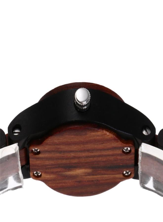 ريداير ساعة نسائية خشبية، ساعة كوارتز تناظرية، مصنوعة من خشب الصندل، خفيفة الوزن، ساعات كلاسيكية كاجوال، ساعة يد عتيقة - Image 5