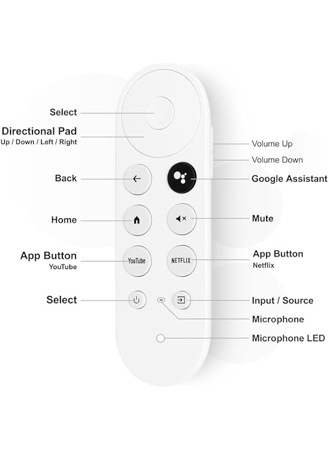Generic - Replacement Voice Remote for Google Chromecast 4K Snow Streaming Media Player for G9N9N, GA01920 US, GA01923 US, GA01919 US (Remote Control Only) - Image 1
