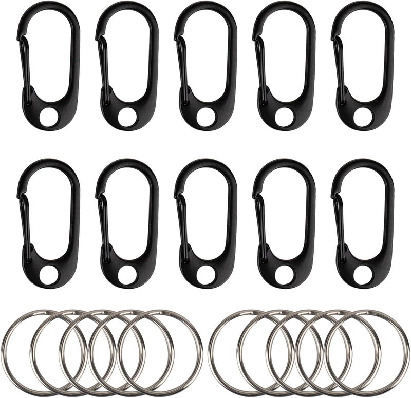 SWATOM Small Mini Carabiner Clip Tiny Spring Snap Hook Keychains Micro Carabiners for Paracord EDC Alloy Key Rings Outdoor Hiking Fishing Camping Backpack Accessories - Image 1