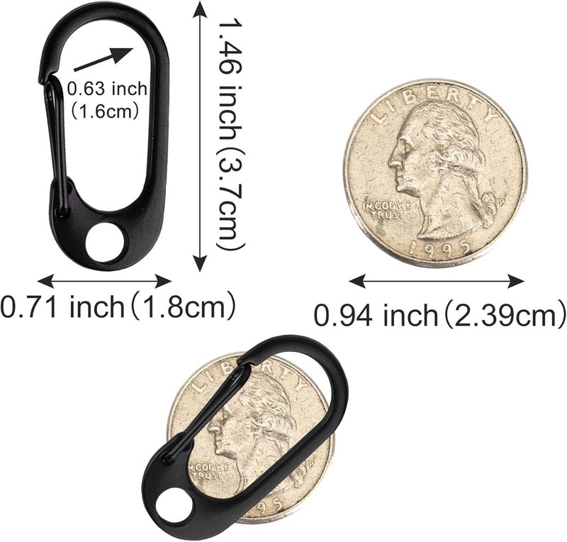 SWATOM Small Mini Carabiner Clip Tiny Spring Snap Hook Keychains Micro Carabiners for Paracord EDC Alloy Key Rings Outdoor Hiking Fishing Camping Backpack Accessories - Image 2