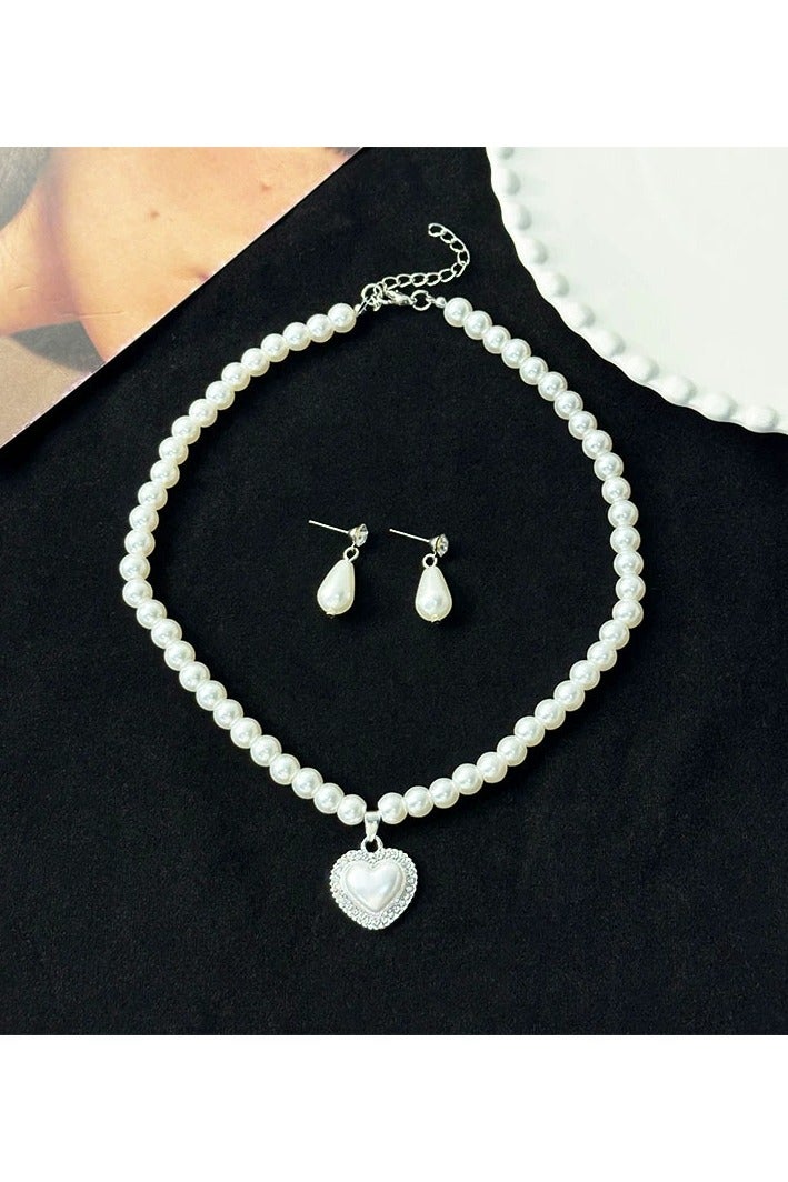 Goolsky Trendy Pearl Heart Pendant Necklace – Y2K Statement Choker for Women, Sweet & Cool Aesthetic, Layered Street Style Jewelry - Image 3