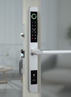 Sharpdo Smart Door Lock, 6-in-1 Keyless Entry Door Lock, Fingerprint Lock with Saudi Standard Mortise 3085, Door Lock with TT App, Temporary Password, Biometric Lock Deadbolt, Silver  - Image 3