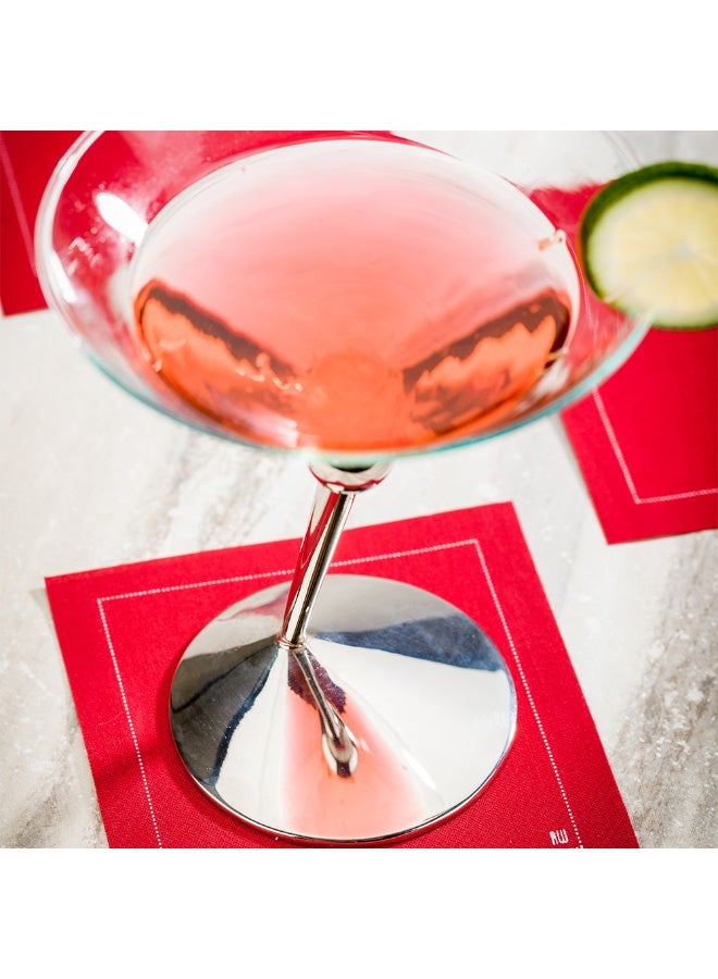 Restaurantware مناديل كوكتيل نابلوكس 4.5 × 4.5 بوصة، 50 مناديل مشروبات قابلة للتصرف - مناديل قطنية حمراء ناعمة ومستدامة، عالية الامتصاص، للمناسبات مثل حفلات الزفاف أو أعياد الميلاد - Image 3