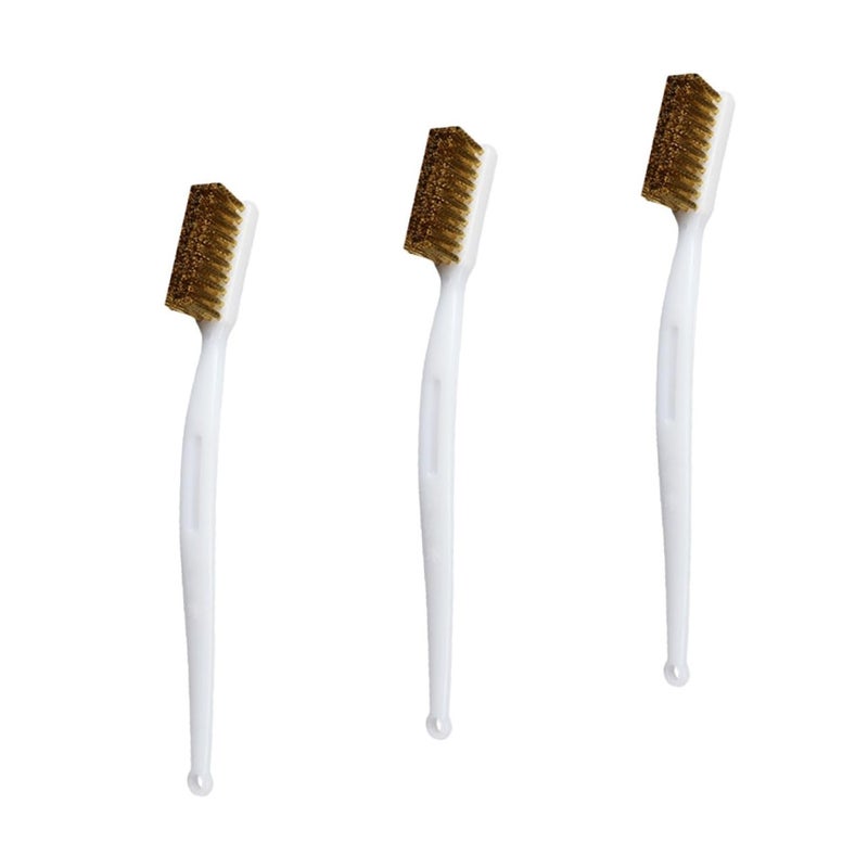 GANAZONO فرشاة تنظيف فوهة طابعة ثلاثية الأبعاد أداة إزالة الصدأ 3 قطع مقبض طويل - Image 2