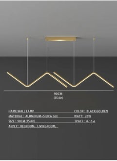 LOOPITYS 90CM - Three color temperature - Modern luxury - Restaurant pendant light, bedroom pendant light, 120cm height adjustable,chandelier  - Image 5