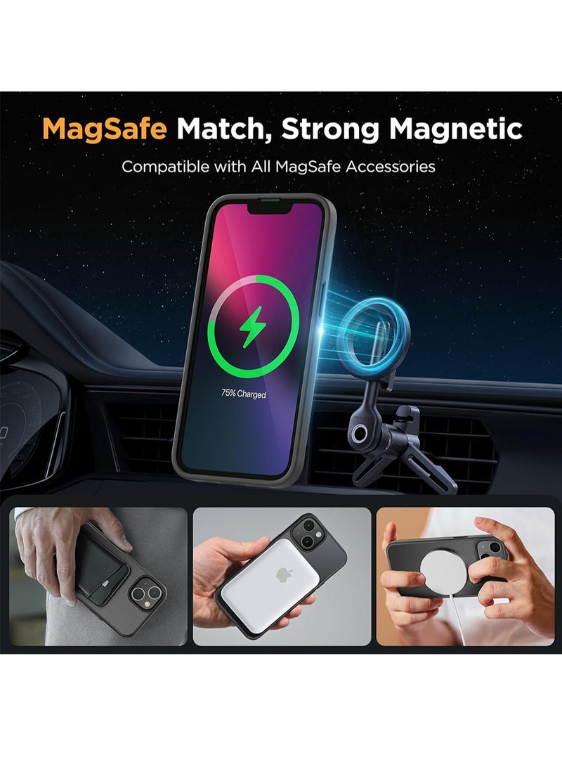 WRISTWISE Case Cover for iPhone 13 6.1 inch (Compatible with MagSafe) Military-Grade Protection, Anti-Fingerprint Translucent Matte Phone Case Cover, Black - Image 2