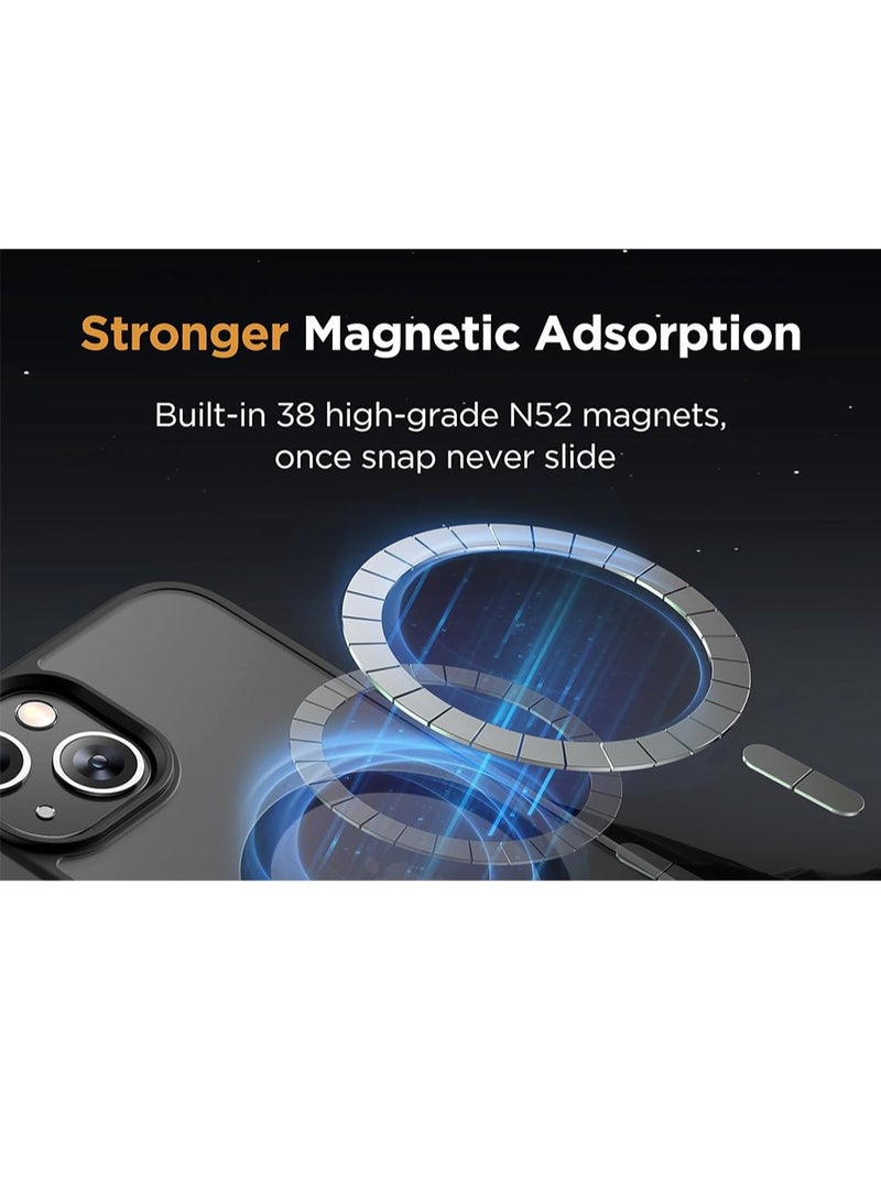 WRISTWISE Case Cover for iPhone 13 6.1 inch (Compatible with MagSafe) Military-Grade Protection, Anti-Fingerprint Translucent Matte Phone Case Cover, Black - Image 4