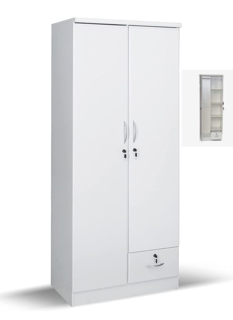 KARNAK 2 Door Wooden Wardrobe Cabinet Cupboard Engineered Wood Perfect Modern Stylish Heavy Duty  - Image 1