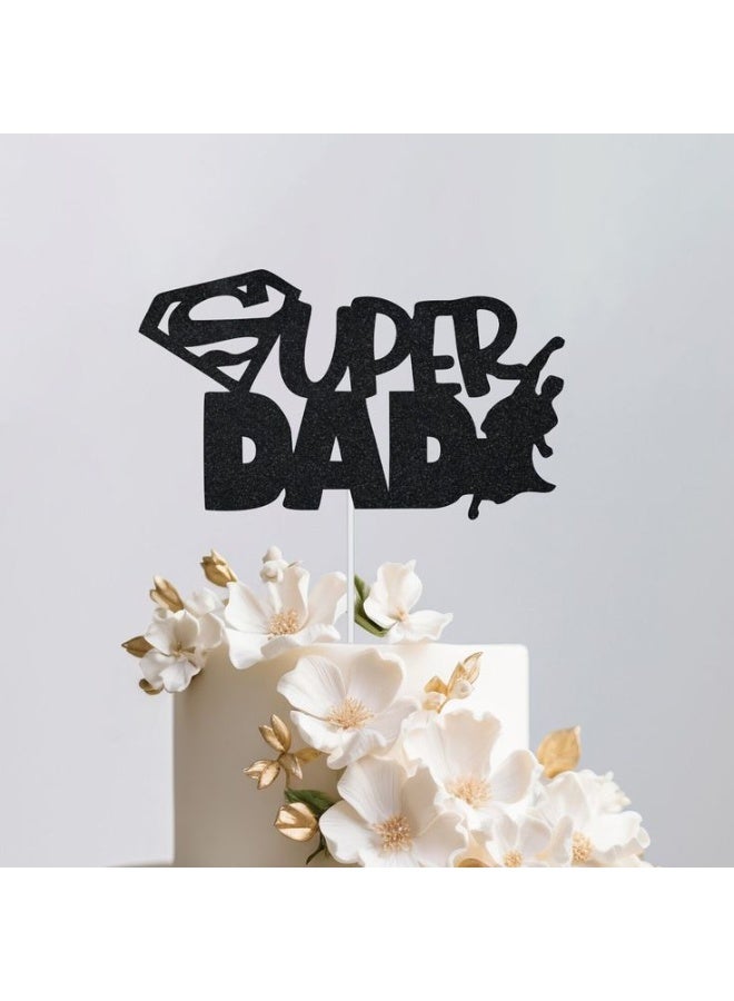 Super Dad Cake Topper – Acrylic Father’s Day Cake Decoration | Superhero Dad Theme Party Topper for Birthday, Dad Celebration Cake Decor - Image 3