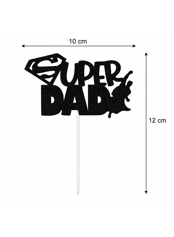 Super Dad Cake Topper – Acrylic Father’s Day Cake Decoration | Superhero Dad Theme Party Topper for Birthday, Dad Celebration Cake Decor - Image 2