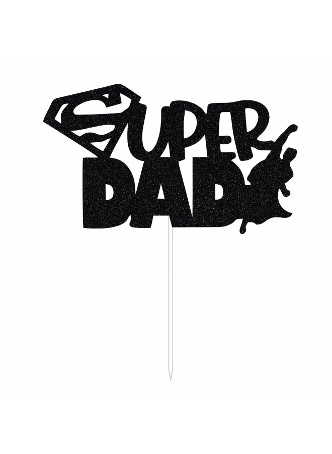 Super Dad Cake Topper – Acrylic Father’s Day Cake Decoration | Superhero Dad Theme Party Topper for Birthday, Dad Celebration Cake Decor - Image 1