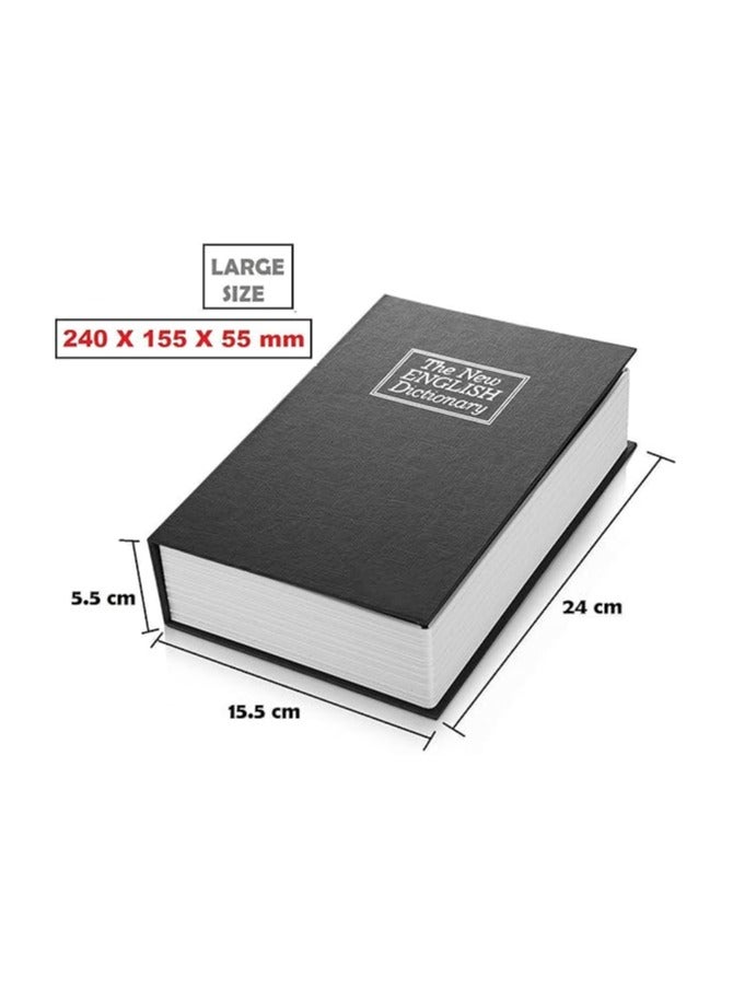 خزانة كتب معدنية من براغ مع قفل ومفتاحين، صندوق قفل كتب قاموس إنجليزي آمن للنقود والمجوهرات وجواز السفر وغيرها من الأشياء الثمينة، صندوق قفل سري مخفي صندوق نقود كبير بسعة عالية - Image 2