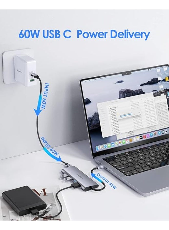 LENTION USB C Hub with 4 USB 3.0 Ports and Type C Charging Compatible 2025-2016 MacBook Pro 13/14/15/16, New Mac Air, Surface Book 3/Go, Chromebook, More, Stable Driver Adapter (CB-C31, Space Gray) - Image 2