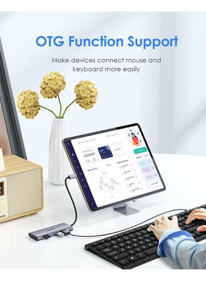 LENTION USB C Hub with 4 USB 3.0 Ports and Type C Charging Compatible 2025-2016 MacBook Pro 13/14/15/16, New Mac Air, Surface Book 3/Go, Chromebook, More, Stable Driver Adapter (CB-C31, Space Gray) - Image 3