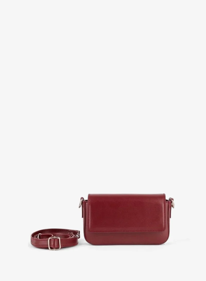 Women's Hercai Burgundy Lined Small-Size Snap-Closure Adjustable Strap Arm and Shoulder Bag.