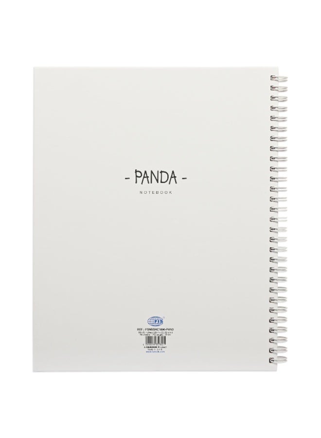 FIS Notebook Double Loop Spiral Binding, Hard Cover Materials, Size 10x8" Inches, 8mm Single Line Ruling, 96 Sheets, 192 Pages, Packet of 5 Pieces, Panda Cover Design 3-FSNBSHC1896-PAN3 - Image 5