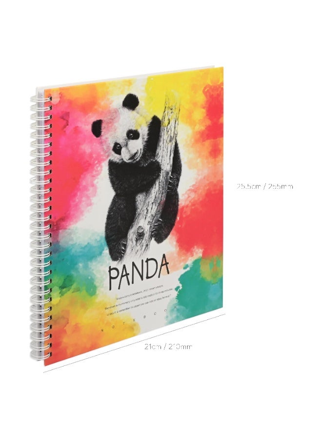 FIS Notebook Double Loop Spiral Binding, Hard Cover Materials, Size 10x8" Inches, 8mm Single Line Ruling, 96 Sheets, 192 Pages, Packet of 5 Pieces, Panda Cover Design 3-FSNBSHC1896-PAN3 - Image 3