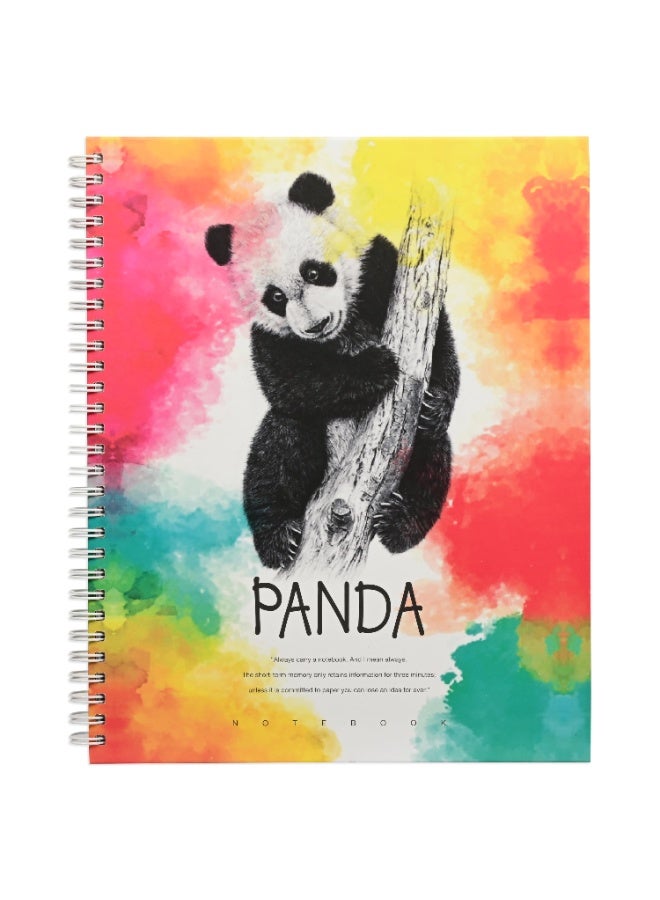 FIS Notebook Double Loop Spiral Binding, Hard Cover Materials, Size 10x8" Inches, 8mm Single Line Ruling, 96 Sheets, 192 Pages, Packet of 5 Pieces, Panda Cover Design 3-FSNBSHC1896-PAN3 - Image 4