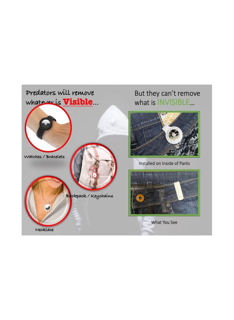 SYOSI Holder Case for Apple Air Tag Airtag Hidden for Kids, Device for Kids, Hidden Airtag Holder for Kids, Safer Than Bracelet Wristband Necklace Keychain (Gen 2 White, 2-Pack) - Image 5