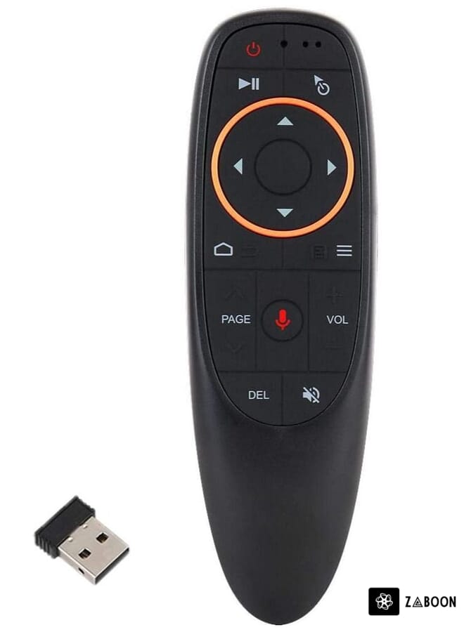 Zaboon Remote Air Mouse Remote, 2.4G RF Wireless Remote Control with 6 Axis Gyroscope and IR Learning, Air Fly Mouse with Voice Input for Android TV Box/PC/Smart TV/HTPC/Projector