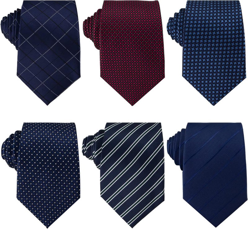 Adulove Men's Necktie Classic Silk Tie Woven Jacquard Neck Ties 6 PCS - Image 1