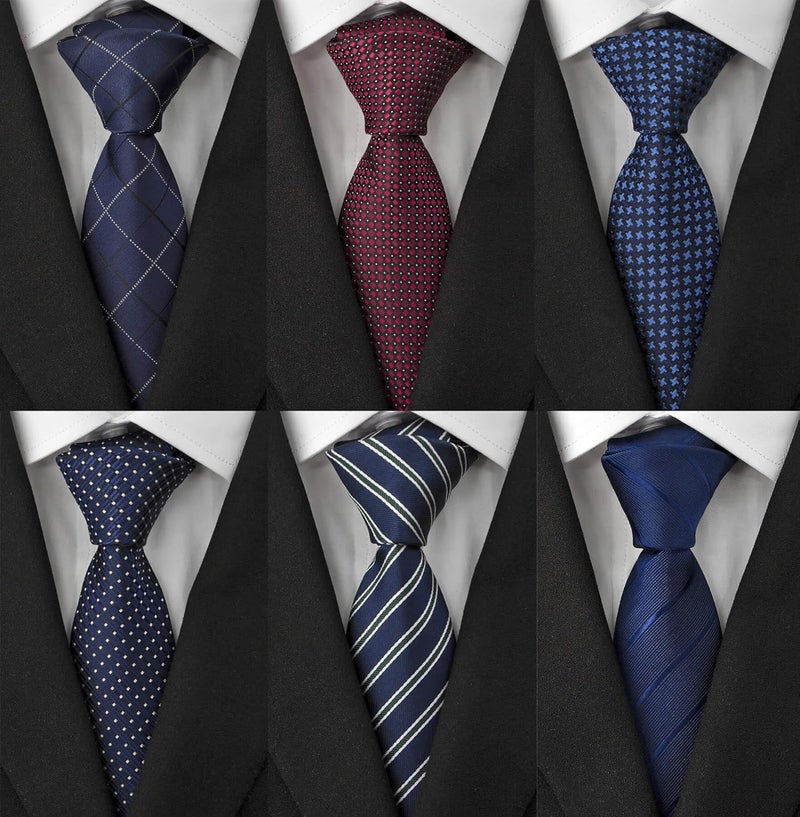 Adulove Men's Necktie Classic Silk Tie Woven Jacquard Neck Ties 6 PCS - Image 2