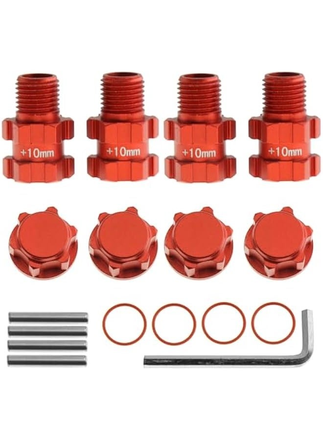 RC Wheel Hex Hubs Adapter 14mm to 17mm Widen 10mm Extended Wheel Hub Drive with Anti-dust Cap Nuts Compatible for Arrma 1/10 3S Granite Mega Senton Big Rock New BIGROCK Typhon Upgrade Parts - Image 1