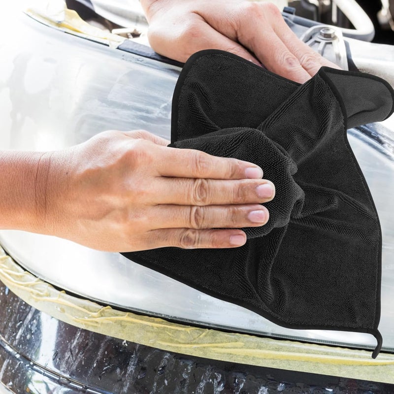 TOYANDONA 2pcs Thickened Absorbent Cleaning Cloths with Braided Edges, Multipurpose Car Drying Towels and Household Wash Towels for Streak-Free Vehicle and Kitchen Cleaning - Image 4