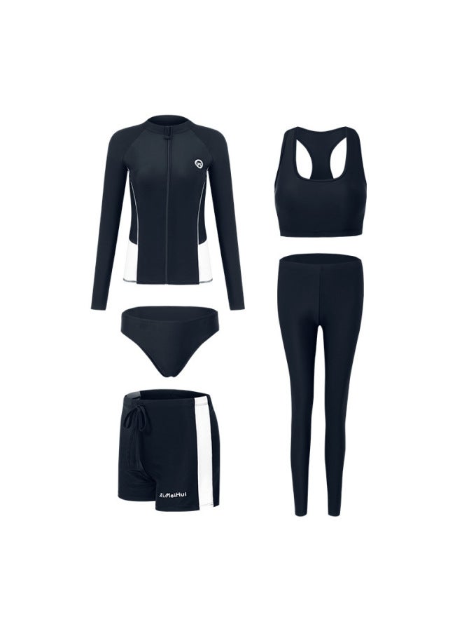 A Generation Of Men's And Women's Swimsuit Split Long Sleeve Pants Suit Belly Cover Slim Conservative Couple Beach Swimsuit