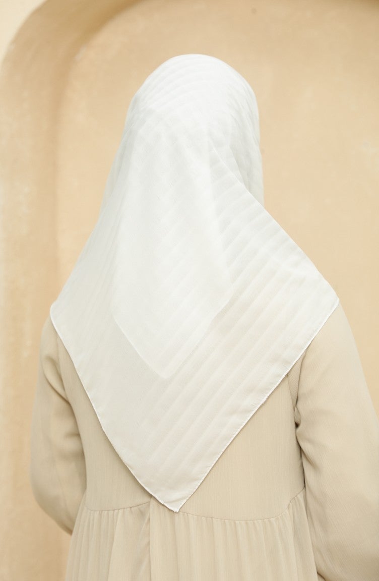 Sefa Merve Chiffon Scarf 2015-14 Ecru  - Image 3