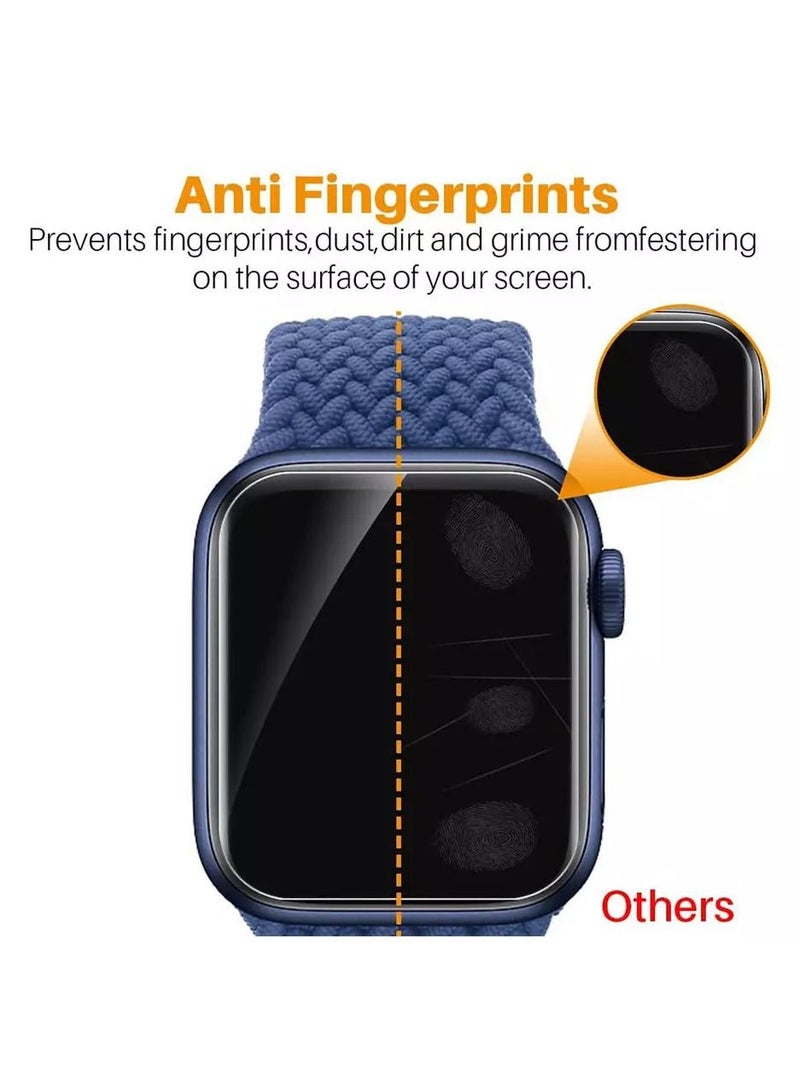 MOCOM 3D Tempered Glass Screen Protector for Apple Watch Series 8 45mm Clear/Black - Image 2