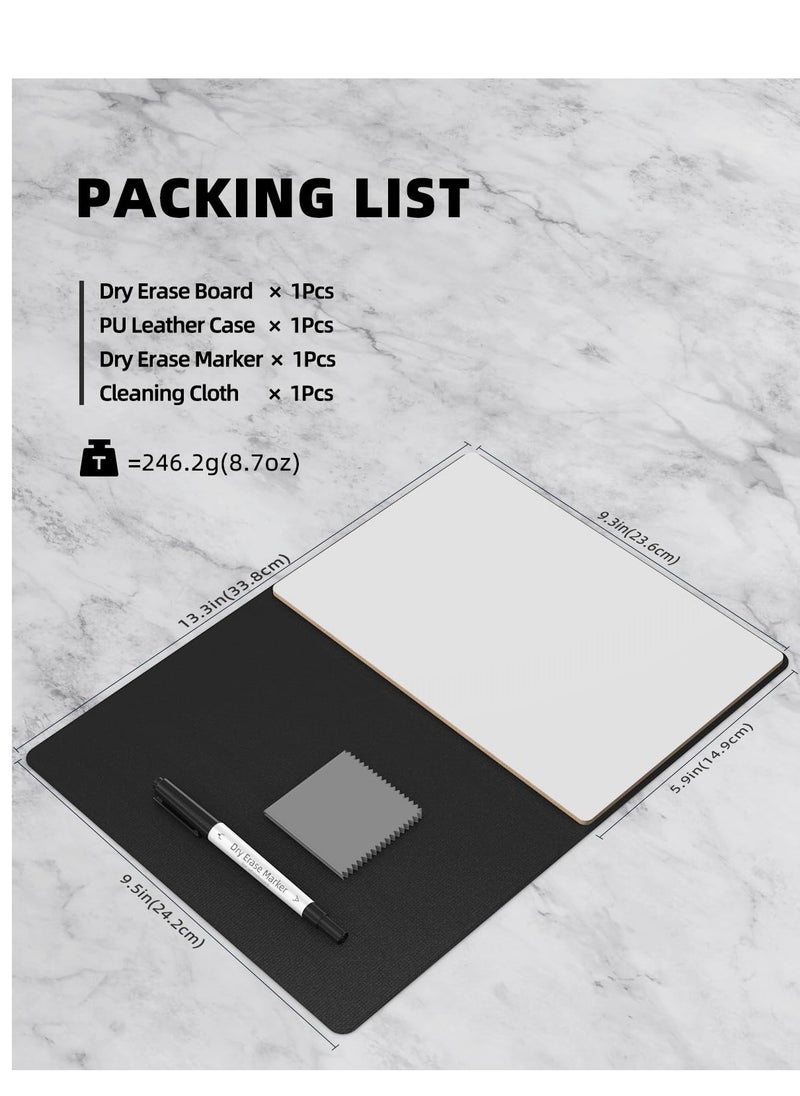 Excefore Small Dry Erase Board, Portable Reusable Desktop Notepad with Stand for Desk, Students Drawing, to Do List, Memo White Board for Office, Home, and School, Black  - Image 2