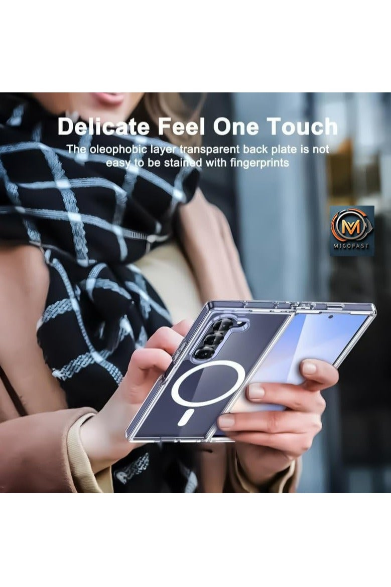 ميجوفاست جراب شفاف لهاتف Samsung Galaxy Z Fold 7، جراب مغناطيسي رفيع لهاتف Samsung Fold 7 متوافق مع Magsafe، غطاء TPU شفاف مقاوم للصدمات ومقاوم للصفرة لهاتف Z Fold 7 5G 2025 - Image 5