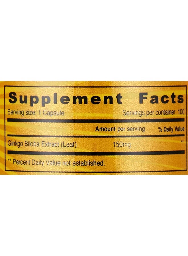 SUNSHINE NUTRITION خلاصة أوراق الجنكة بيلوبا، 150 مجم، 100 كبسولة - Image 4