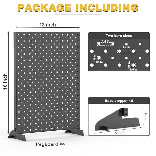 Ultrawall Pegboard Display Stand, Metal Tabletop Pegboard Display, Accessories Rack Organizer for Jewelry, Retail Stores, Craft Shows, 12"X16", 4pcs Black - Image 2