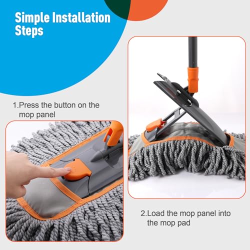 CLEANHOME Microfiber Dust Mop for Hardwood Floor Cleaning, Dry and Wet Baseboard and Floor Duster, Household Cleaning Tool for Kitchen, Bathroom - Image 5
