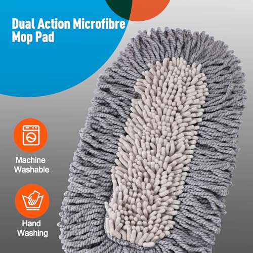 CLEANHOME Microfiber Dust Mop for Hardwood Floor Cleaning, Dry and Wet Baseboard and Floor Duster, Household Cleaning Tool for Kitchen, Bathroom - Image 3