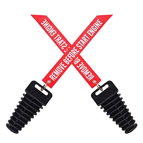 MELIFE 1.07" - 1.85" Muffler Exhaust Wash Plug, Motorcycle Dirt Bike 2 & 4 Stroke w/Streamer Remove Before Start Engine Rubber Exhaust Silencer (2 Pack) (1.07"-1.85") - Image 1