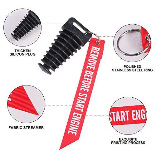 MELIFE 1.07" - 1.85" Muffler Exhaust Wash Plug, Motorcycle Dirt Bike 2 & 4 Stroke w/Streamer Remove Before Start Engine Rubber Exhaust Silencer (2 Pack) (1.07"-1.85") - Image 5